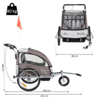 2in1 Fahrradanhänger Kinderanhänger Jogger Kinderfahrradanhänger