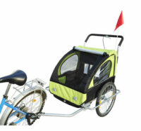 2in1 Fahrradanhänger Kinderanhänger Jogger Kinderfahrradanhänger Grün-Schwarz