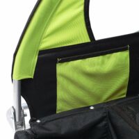2in1 Fahrradanhänger Kinderanhänger Jogger Kinderfahrradanhänger Grün-Schwarz
