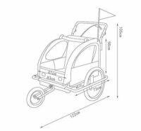 2in1 Fahrradanhänger Kinderanhänger Jogger Kinderfahrradanhänger Rot-schwarz
