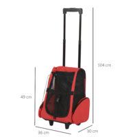 2in1 Hunde Trolley Tragetasche Hunde Rucksack rot