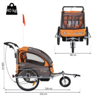 2in1 Kinderanhänger Fahrradanhänger Jogger Kinderfahrradanhänger