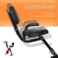 Roter 2-in-1 klappbarer Heimtrainer mit LCD-Display.