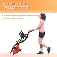 Roter 2-in-1 klappbarer Heimtrainer mit LCD-Display.