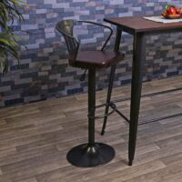 2x Barhocker Industrial drehbar höhenverstellbar vintage schwarz-braun