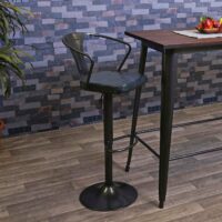 2x Barhocker Industrial drehbar höhenverstellbar vintage schwarz-grau
