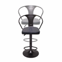 2x Barhocker Industrial drehbar höhenverstellbar vintage schwarz-grau