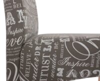 2x Barhocker Lancy mit Schriftzug grau helle Beine Textil