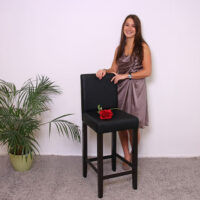 2x Barhocker Leder ~ braun helle Füsse