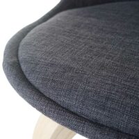 2x Barhocker Palmdale Tresenhocker mit Lehne ~ Textil dunkelgrau