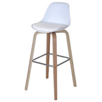 2x Barhocker Palmdale mit Lehne ~ Kunstleder weiss