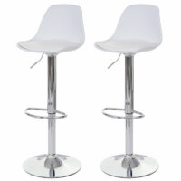 2x Barhocker Tresenhocker Kunstleder ~ weiss