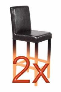 2x Barhocker Vicenza Holz+LEDER ~ braun dunkle Beine