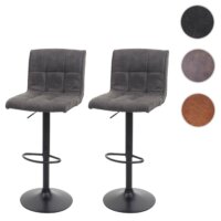 2x Barhocker Wildlederimitat - vintage dunkelgrau