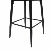 Barhocker mit Fussablage Metall - Kunstleder creme-beige