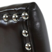 2x Esszimmerstuhl Chesterfield Stuhl Nieten braun dunkle Beine