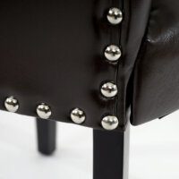 2x Esszimmerstuhl Chesterfield Stuhl Nieten braun dunkle Beine