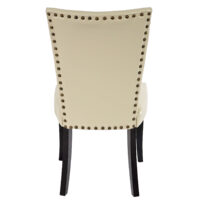 2x Esszimmerstuhl Chesterfield Stuhl Nieten creme dunkle Beine