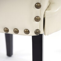 2x Esszimmerstuhl Chesterfield Stuhl Nieten creme dunkle Beine