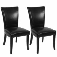 2x Esszimmerstuhl Chesterfield Stuhl Nieten schwarz dunkle Beine