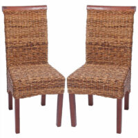 2x Esszimmerstuhl Korbstuhl Bananengeflecht ~ hell ohne Kissen