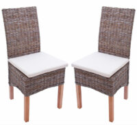 2x Esszimmerstuhl Kubu-Rattan ~ mit Sitzkissen