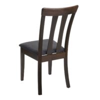 2x Esszimmerstuhl, Küchenstuhl, Stoff/Textil Massiv-Holz dunkles Gestell, dunkelgrau