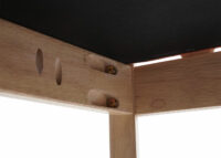 2x Esszimmerstuhl, Küchenstuhl, Stoff/Textil Massiv-Holz helles Gestell, orange