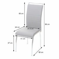 2x Esszimmerstuhl  Kunstleder Chrom