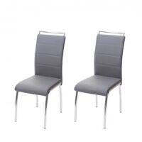 2x Esszimmerstuhl  Kunstleder Chrom