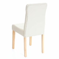 2x Esszimmerstuhl ~ Kunstleder creme helle Beine