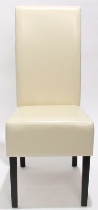 2x Esszimmerstuhl LEDER creme dunkle Beine