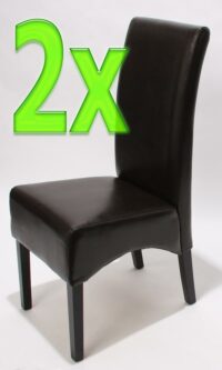 2x Esszimmerstuhl Latina LEDER braun dunkle Beine