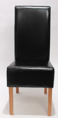 2x Esszimmerstuhl Latina LEDER ~ schwarz helle Beine