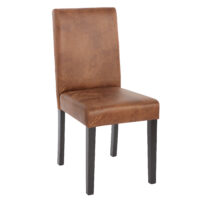 2x Esszimmerstuhl Lehnstuhl Littau ~  Kunstleder Wildleder Look dunkle Beine