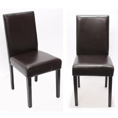 2x Esszimmerstuhl Littau ~ Leder braun dunkle Beine