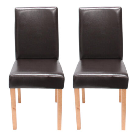 2x Esszimmerstuhl Littau ~ Leder braun helle Beine
