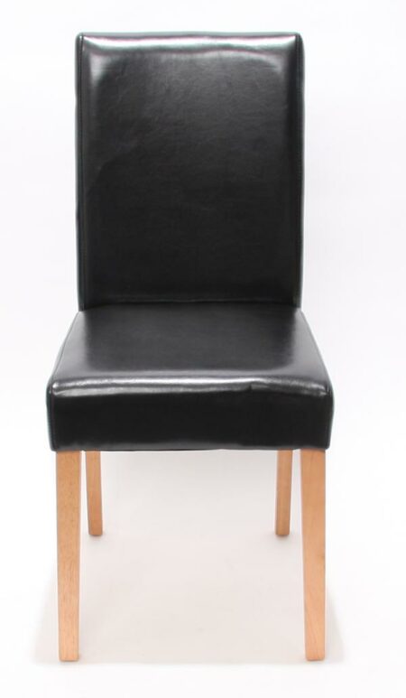 2x Esszimmerstuhl Littau Leder, schwarz, helle Beine