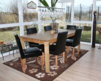 2x Esszimmerstuhl Littau Leder, schwarz, helle Beine