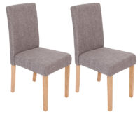 2x Esszimmerstuhl Littau ~ Textil grau helle Beine