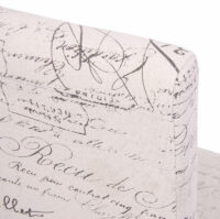 2x Esszimmerstuhl Littau Textil mit Schriftzug creme dunkle Beine