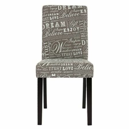 2x Esszimmerstuhl Littau Textil mit Schriftzug grau