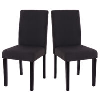 2x Esszimmerstuhl Littau ~ Textil schwarz dunkle Beine