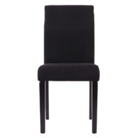 2x Esszimmerstuhl Littau ~ Textil schwarz dunkle Beine