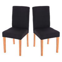 2x Esszimmerstuhl Littau ~ Textil schwarz helle Beine