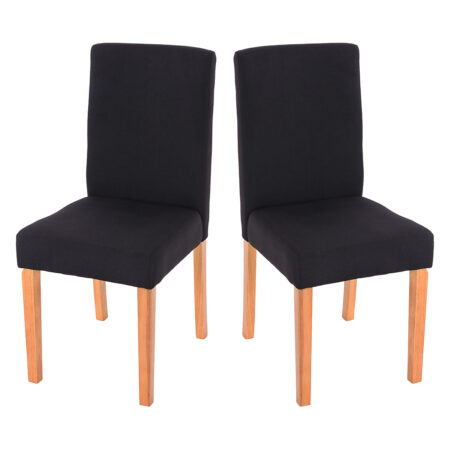 2x Esszimmerstuhl Littau ~ Textil schwarz helle Beine