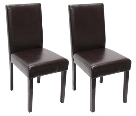 2x Esszimmerstuhl Littau ~ braun dunkle Beine