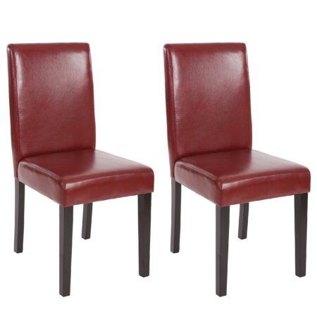 2x Esszimmerstuhl Littau ~ rot-braun dunkle Beine