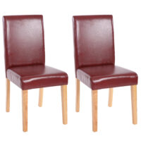 2x Esszimmerstuhl Littau ~ rot-braun helle Beine