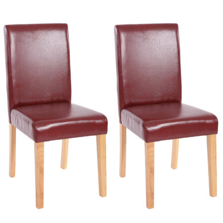2x Esszimmerstuhl Littau ~ rot-braun helle Beine